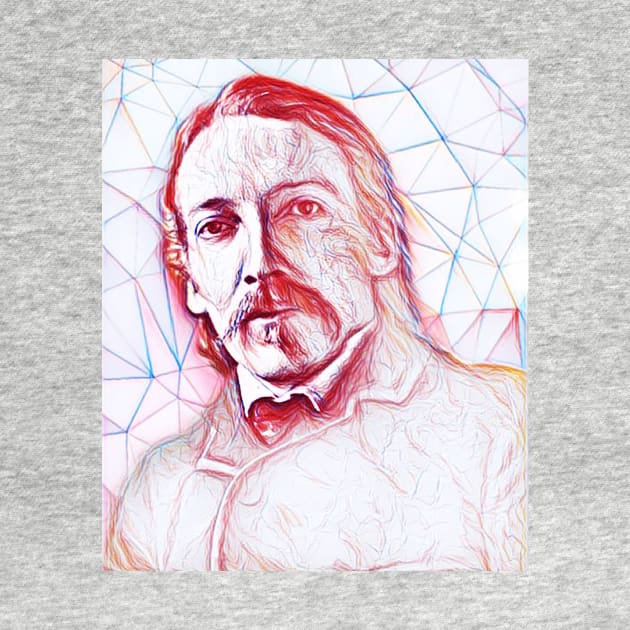 Robert Louis Stevenson Portrait | Robert Louis Stevenson Artwork Line Art by JustLit